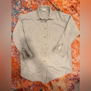 Reiss Men’s Gray Button Cardigan Sweater Shacket Size L Ultrasoft